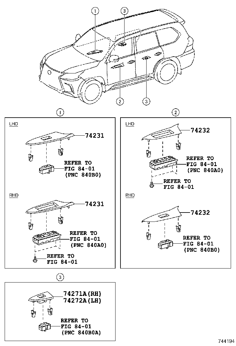 74232-60710 PANEL, FRONT ARMREST BASE, UPPER LH product image