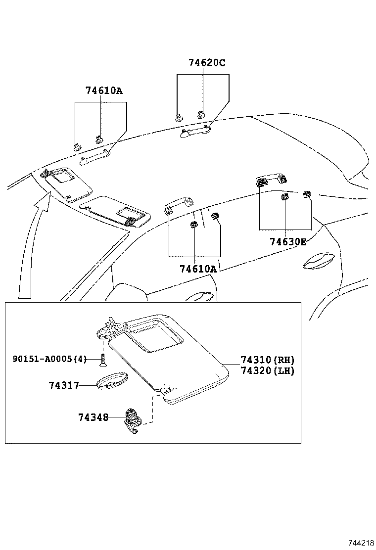 74271-0E070 PANEL, REAR DOOR ARMREST BASE, UPPER RH product image