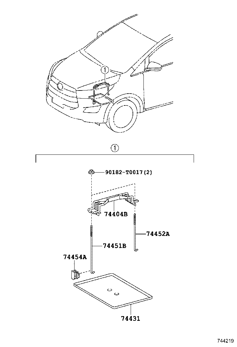 74451-0K130 BOLT, BATTERY CLAMP, NO.2 product image
