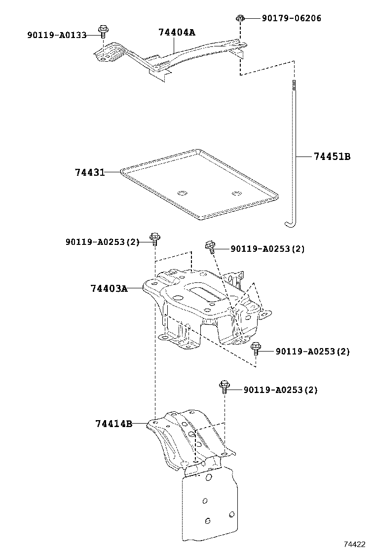 74403-0E010 CARRIER SUB-ASSY, BATTERY product image