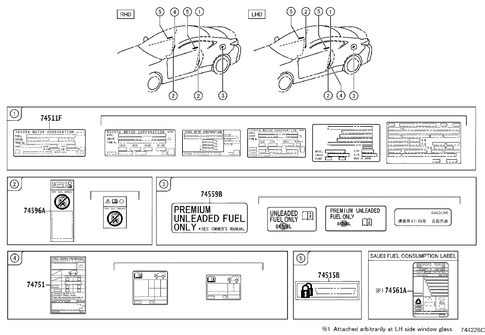 42661-24601 LABEL, TIRE PRESSURE INFORMATION product image