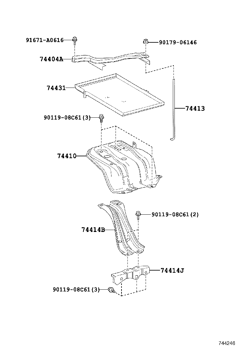 74451-10061 BOLT, BATTERY CLAMP product image