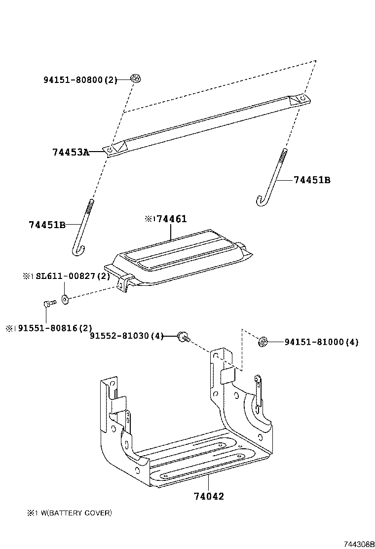 74453-0W010 BAR, BATTERY SET PLATE product image