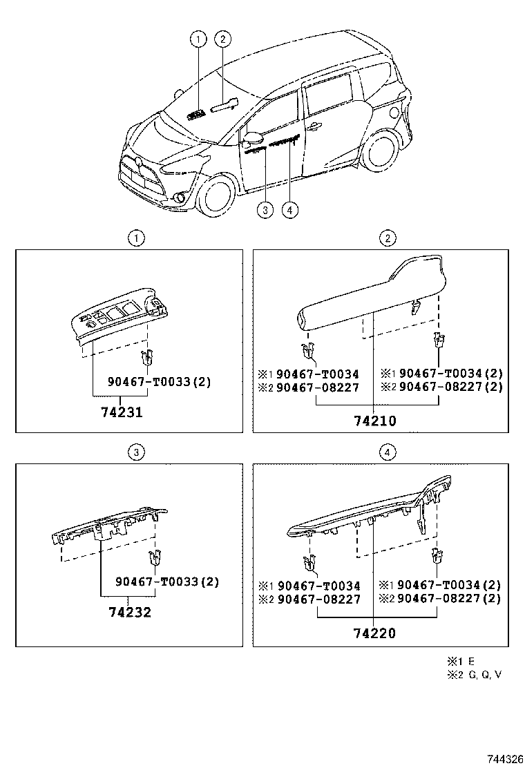 74232-0D760-C0 PANEL, FRONT ARMREST BASE, UPPER LH product image