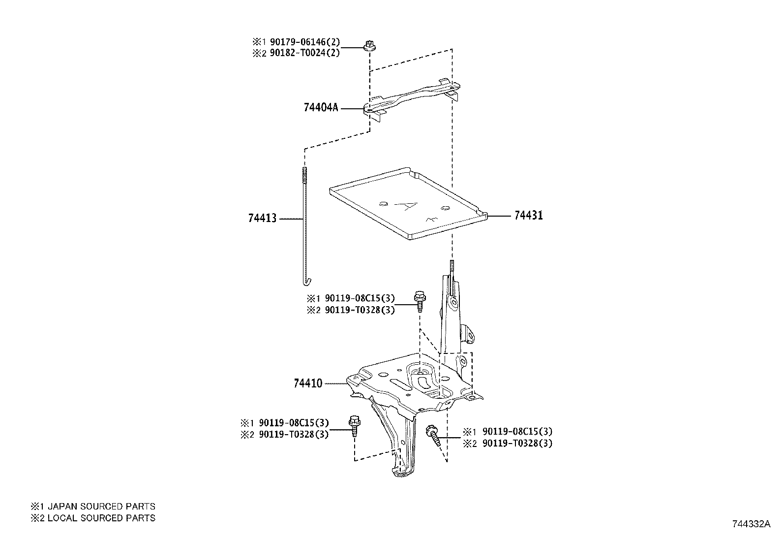 74404-0D240 CLAMP SUB-ASSY, BATTERY product image