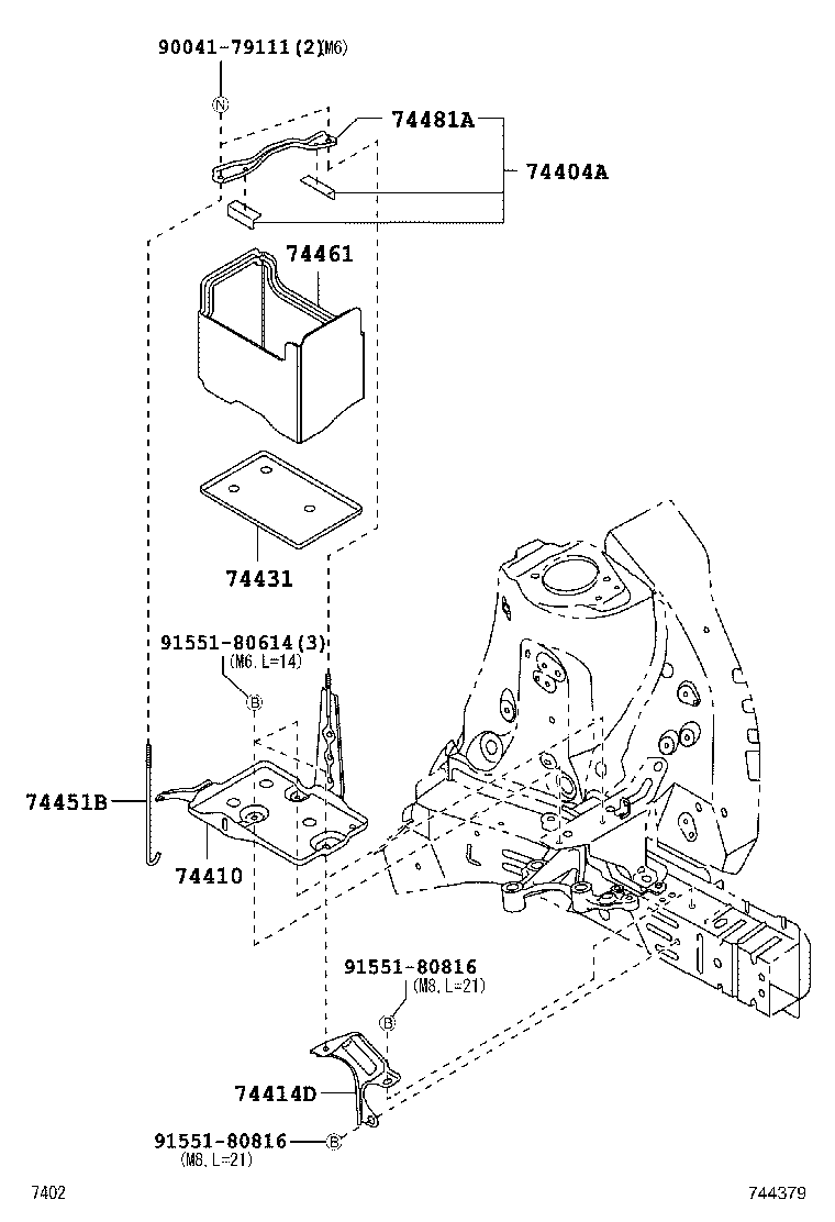 74411-B1040 TRAY, BATTERY product image
