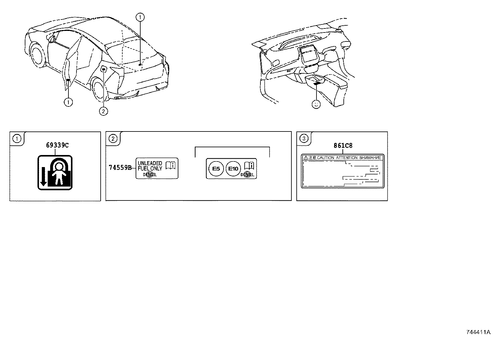 74573-47100 LABEL, ELECTRIC VEHICLE BATTERY CAUTION product image