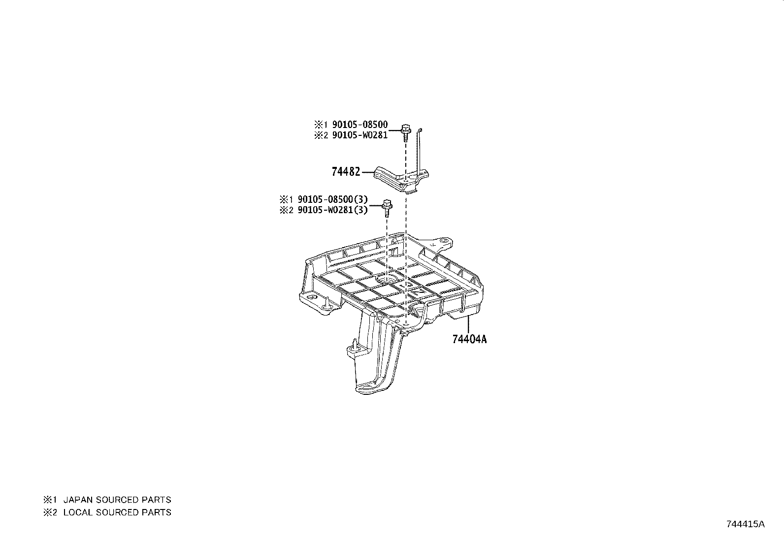 Toyota 74405-F4010 CLAMP, BATTERY, NO.2