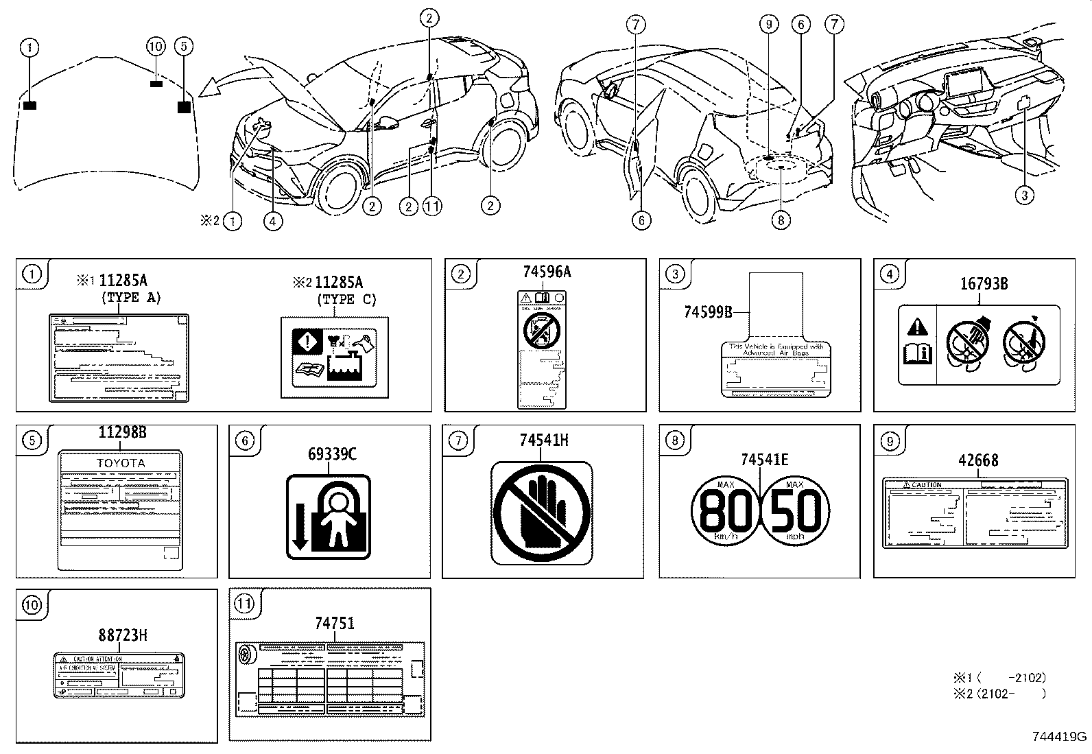Toyota 11285-0T120 LABEL, COOLANT SYSTEM NOTICE
