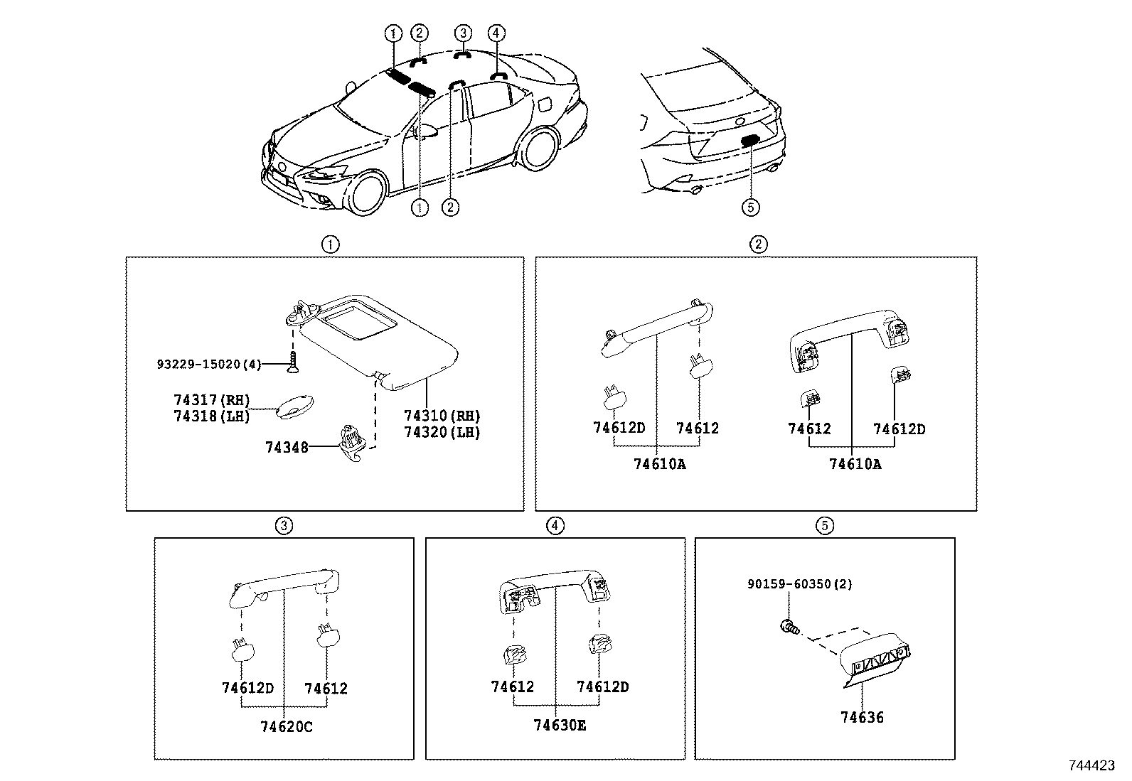 74232-53610 PANEL, FRONT ARMREST BASE, UPPER LH product image