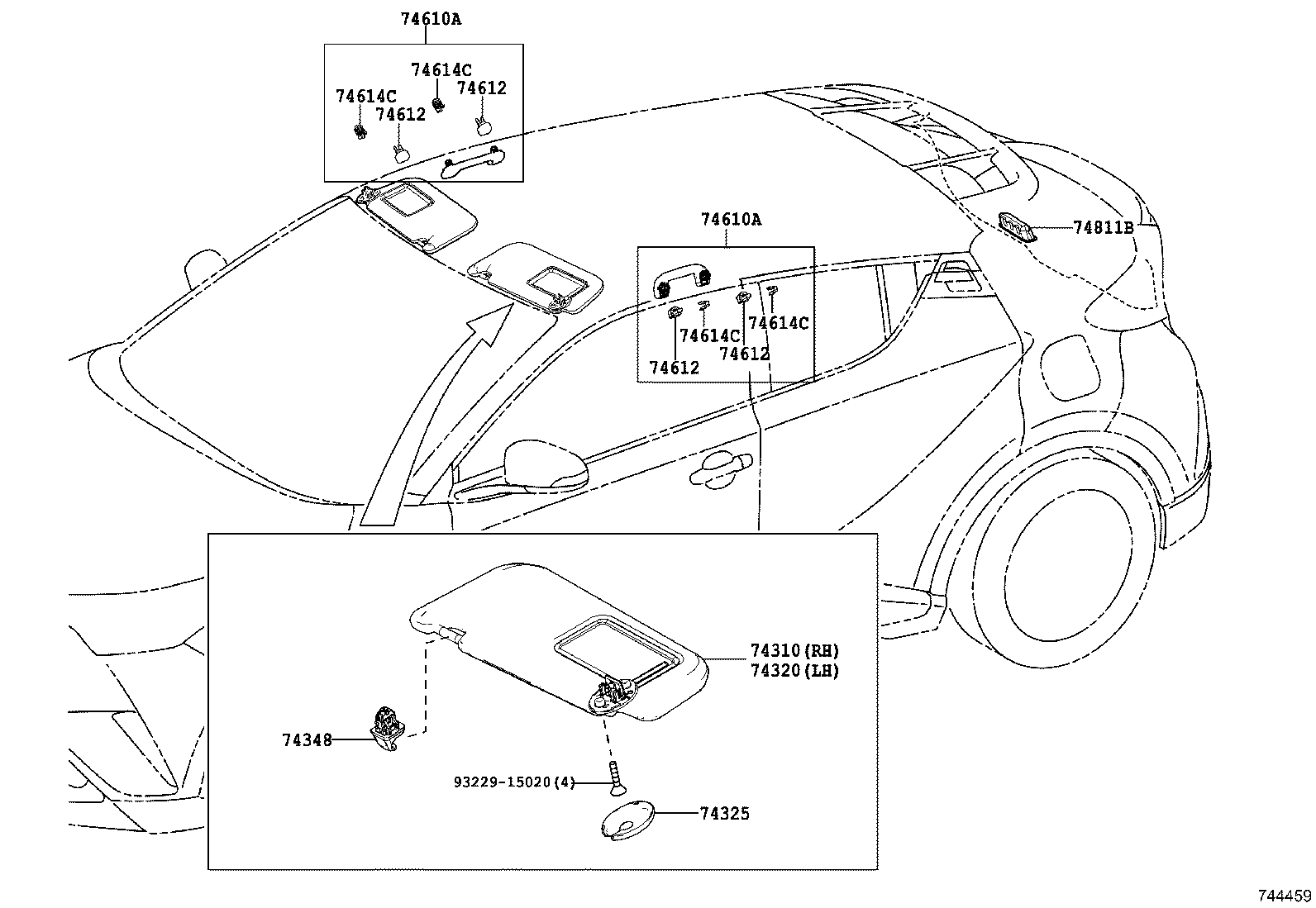 74232-10050 PANEL, FRONT ARMREST BASE, UPPER LH product image