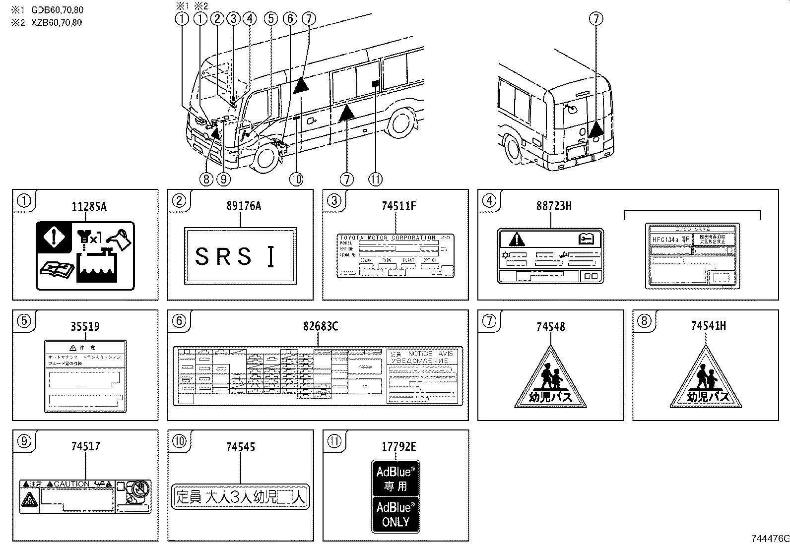 89176-36010 LABEL, AIR BAG DEPLOYMENT INFORMATION product image