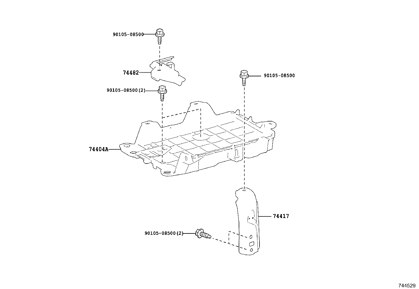 74404-06190 CLAMP SUB-ASSY, BATTERY product image