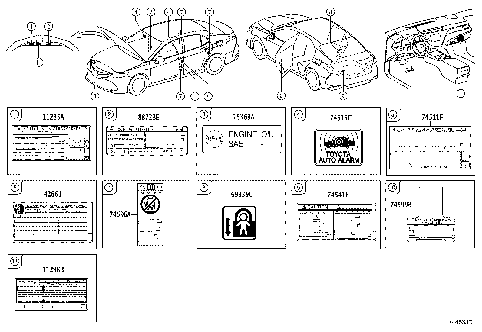 Toyota 11285-25020 LABEL, COOLANT SYSTEM NOTICE