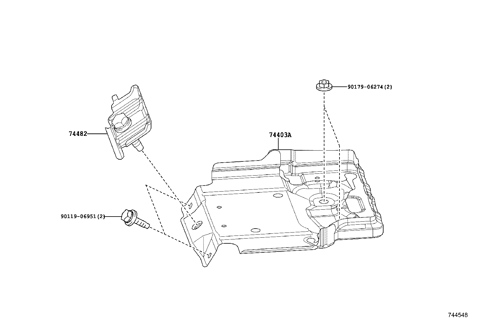 74401-52010 BRACKET, BATTERY CARRIER product image