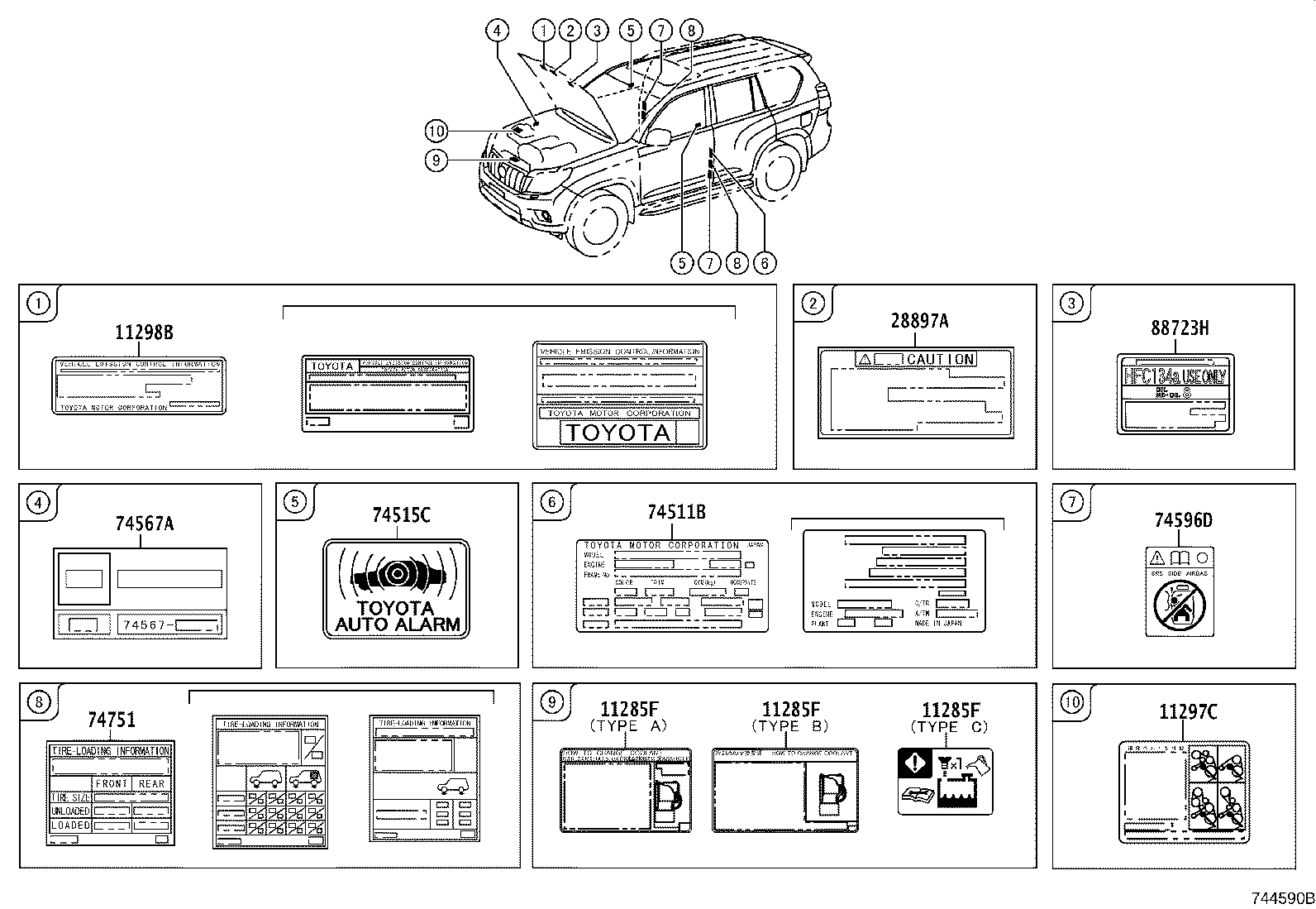 42661-60G90 LABEL, TIRE PRESSURE INFORMATION product image