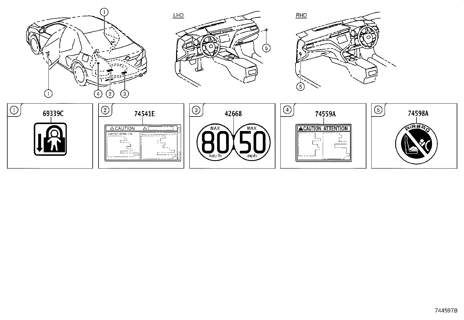 42661-33C30 LABEL, TIRE PRESSURE INFORMATION product image