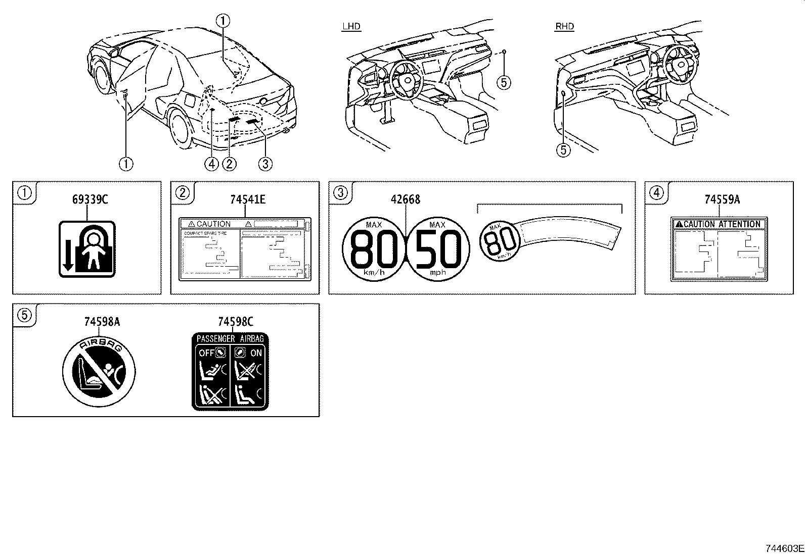 42661-33C80 LABEL, TIRE PRESSURE INFORMATION product image