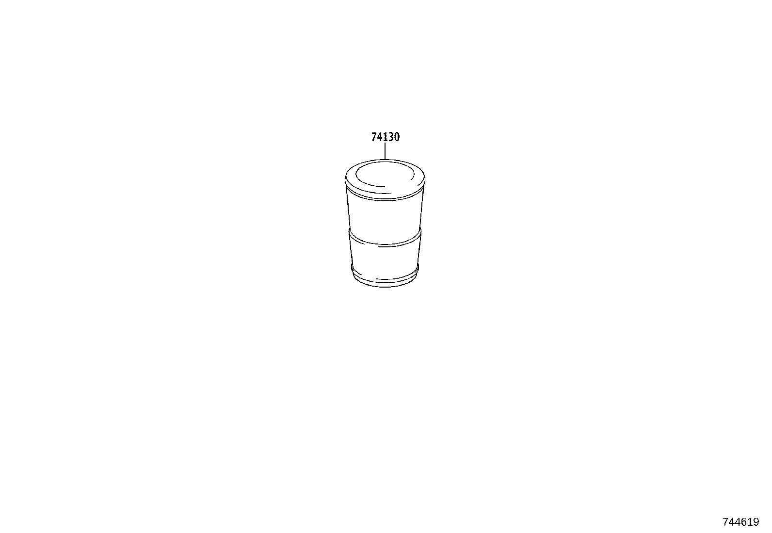 74130-0E010 RECEPTACLE ASSY, REAR ASH product image