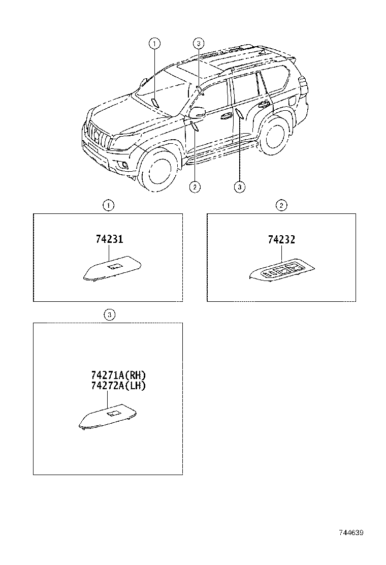 74232-0G010 PANEL, FRONT ARMREST BASE, UPPER LH product image