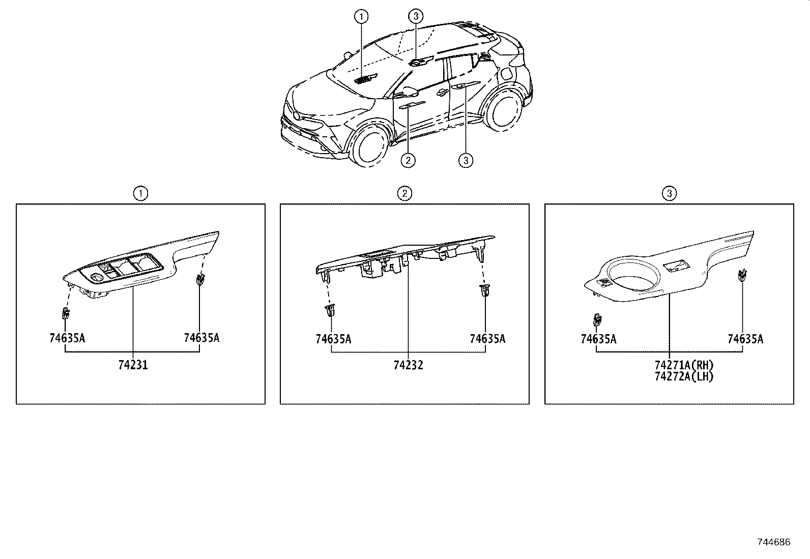 74317-F4010-C0 COVER, VISOR BRACKET product image