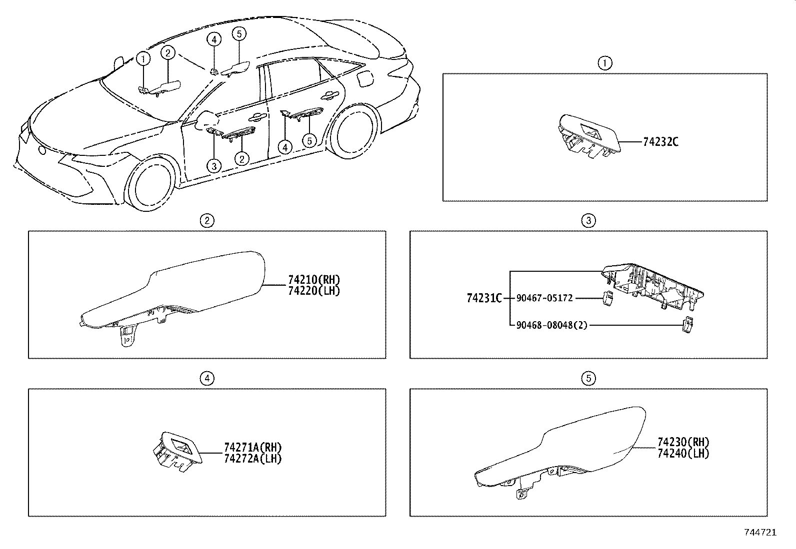 74348-04030-B2 HOLDER, VISOR, RH product image