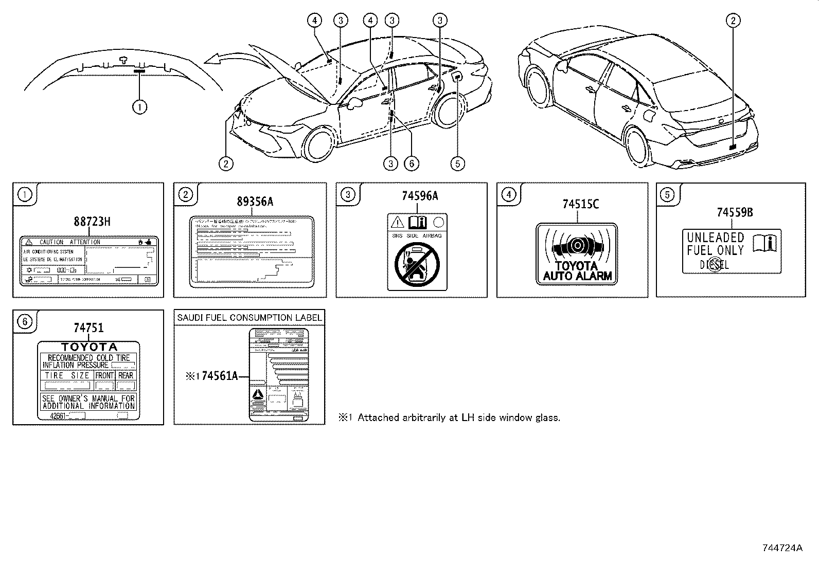 42661-07201 LABEL, TIRE PRESSURE INFORMATION product image