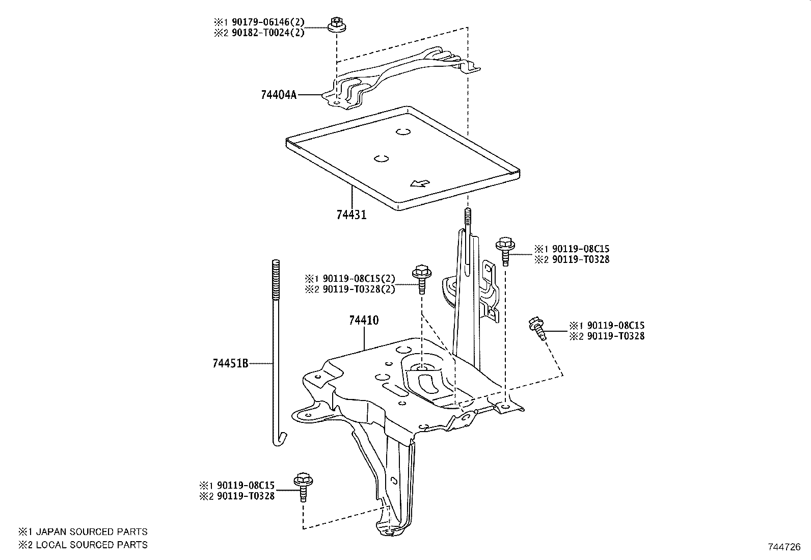 74451-0D100 BOLT, BATTERY CLAMP product image
