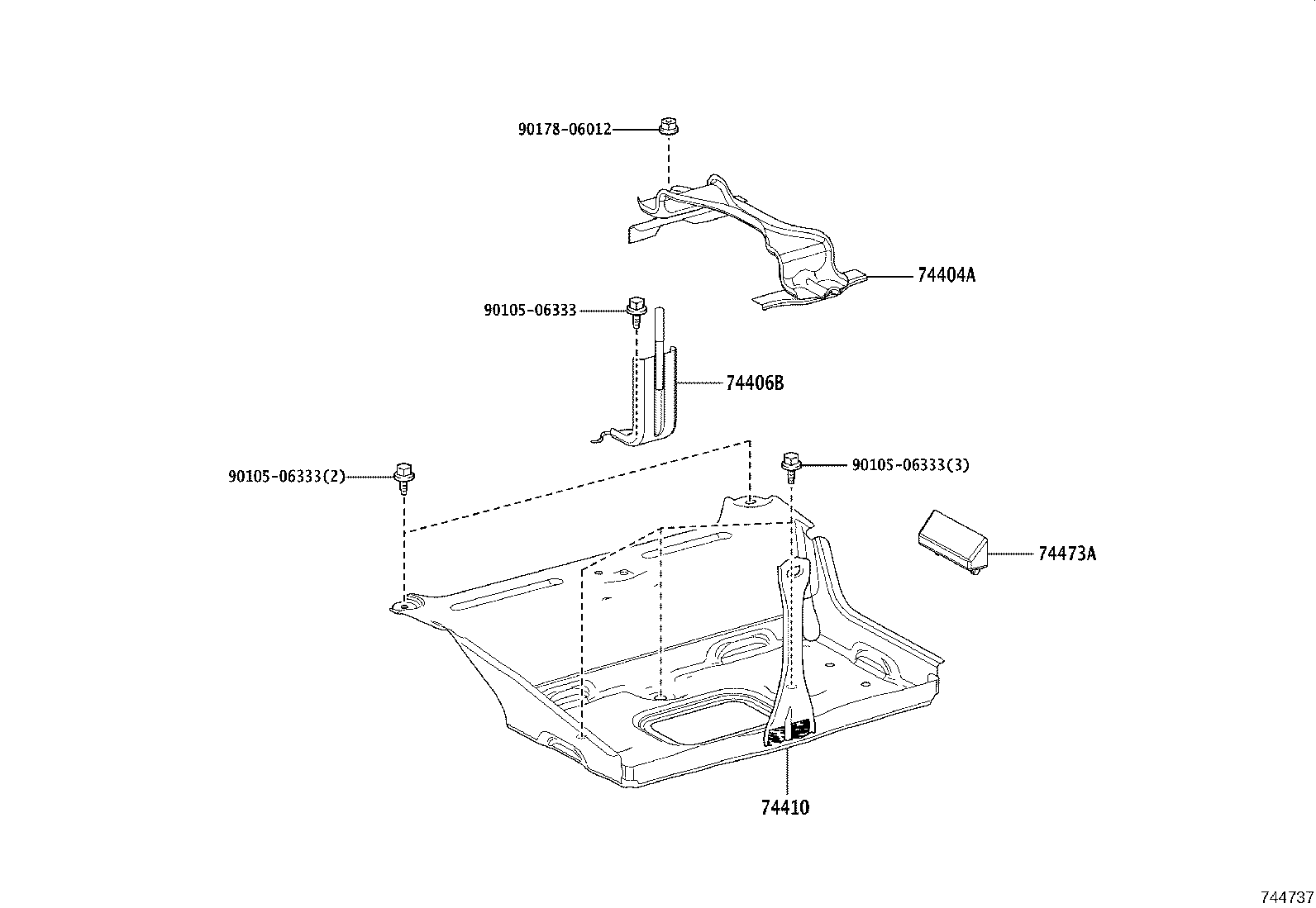 74406-40010 CLAMP SUB-ASSY, BATTERY HOLD DOWN product image