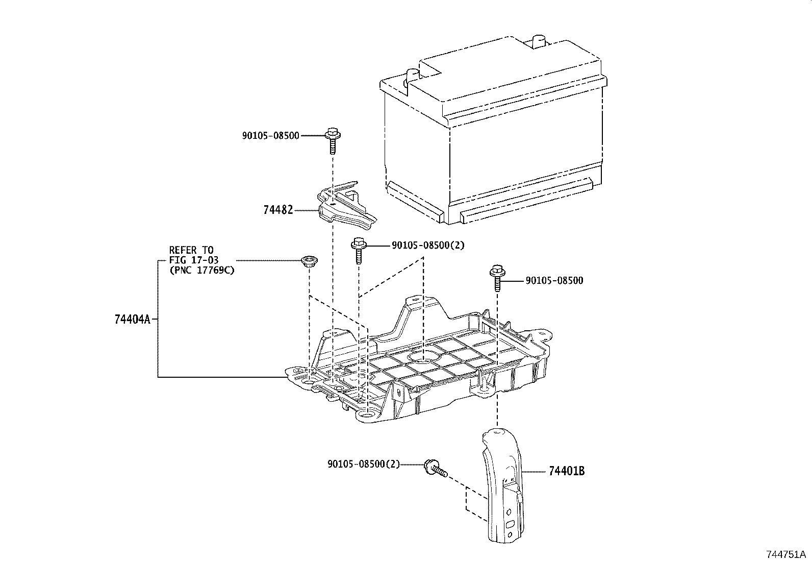 Toyota 74401-33010 BRACKET SUB-ASSY, BATTERY CARRIER