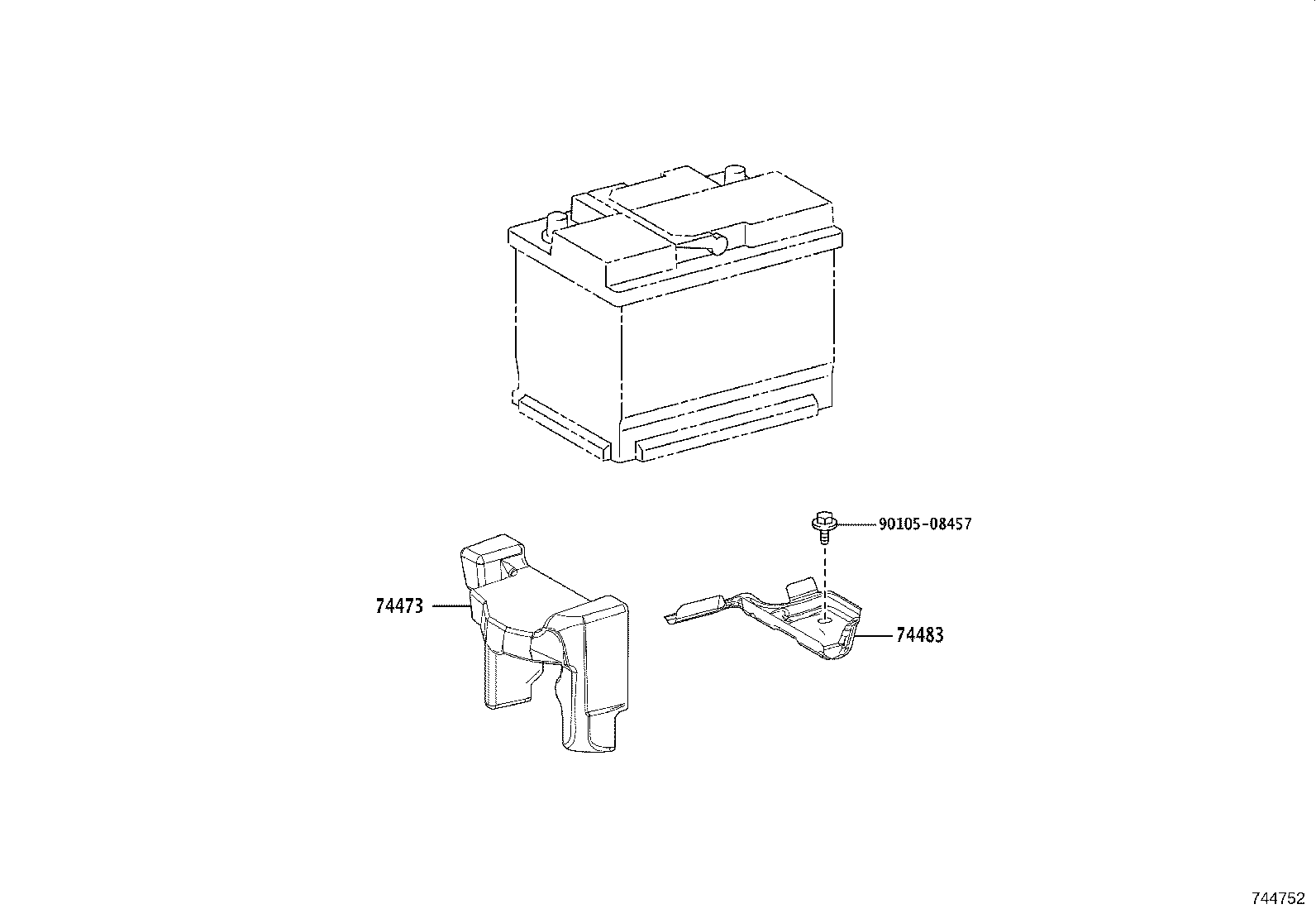 74401-33010 BRACKET SUB-ASSY, BATTERY CARRIER product image