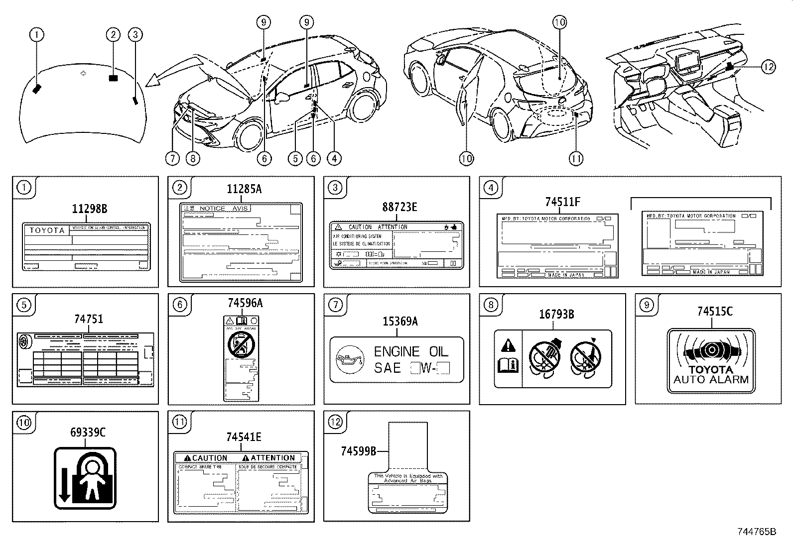 Toyota 11298-24070 LABEL, EMISSION CONTROL INFORMATION