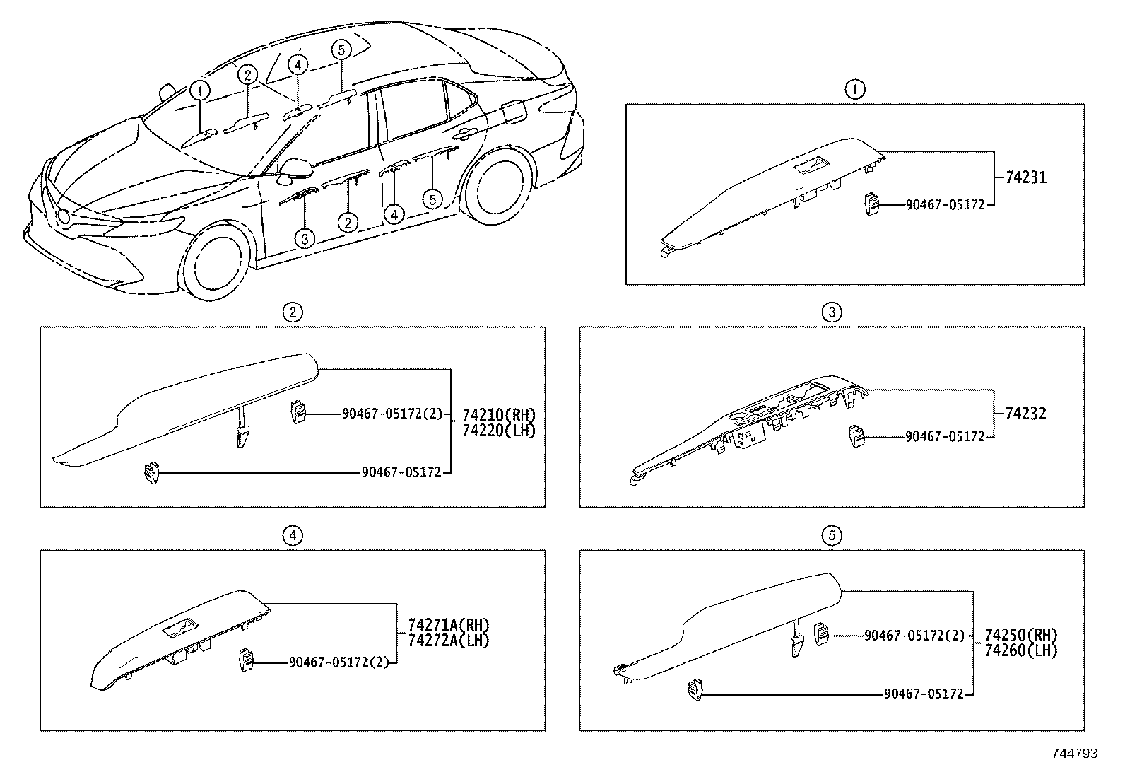 74232-06C50 PANEL, FRONT ARMREST BASE, UPPER LH product image