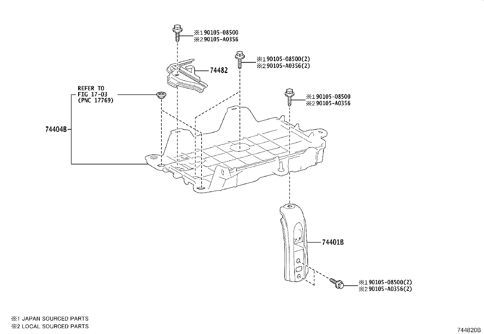 Toyota 74440-0R010 CLAMP SUB-ASSY, BATTERY