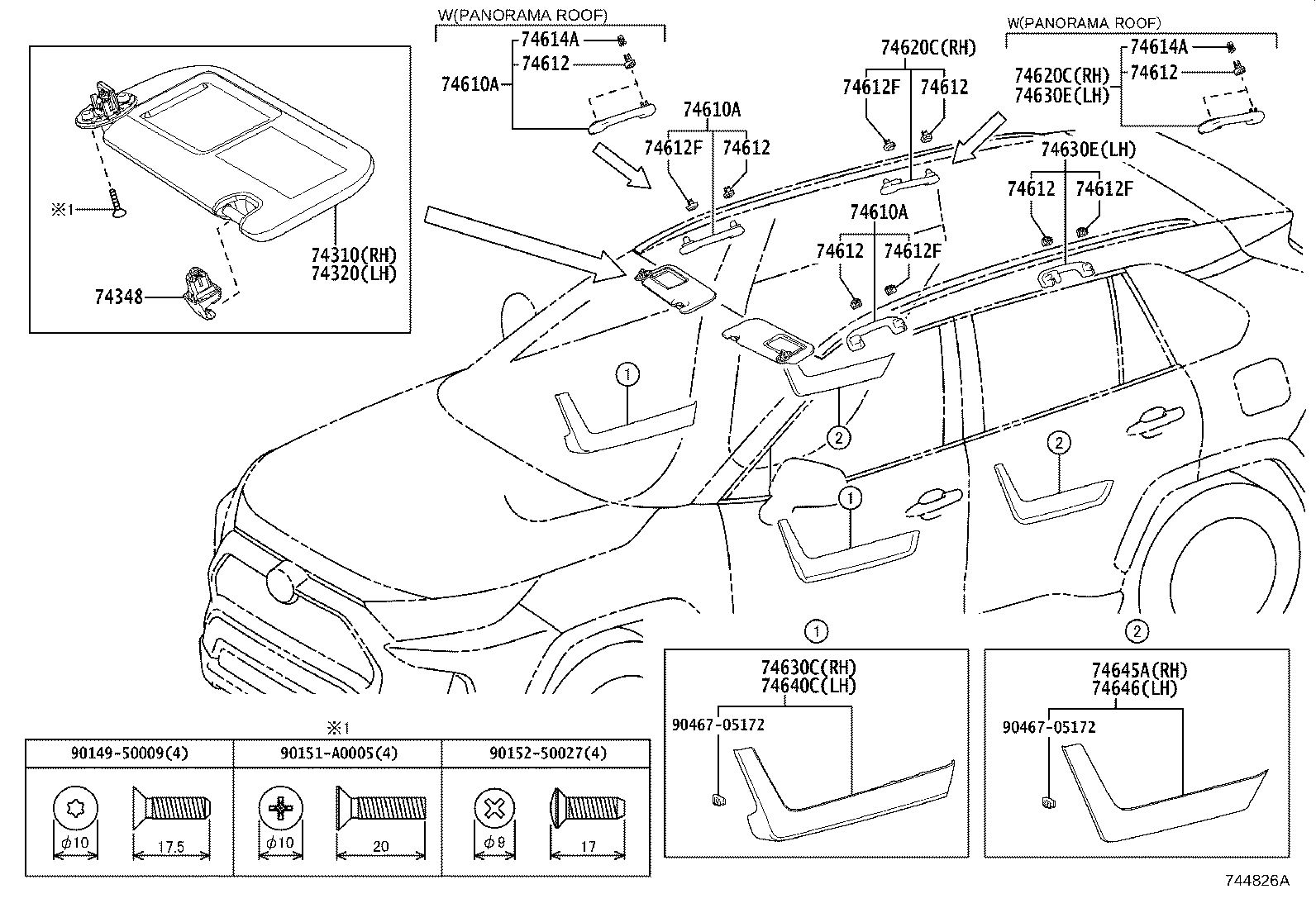 Toyota 74646-0R080-C0 COVER, DOOR ASSIST GRIP, LH