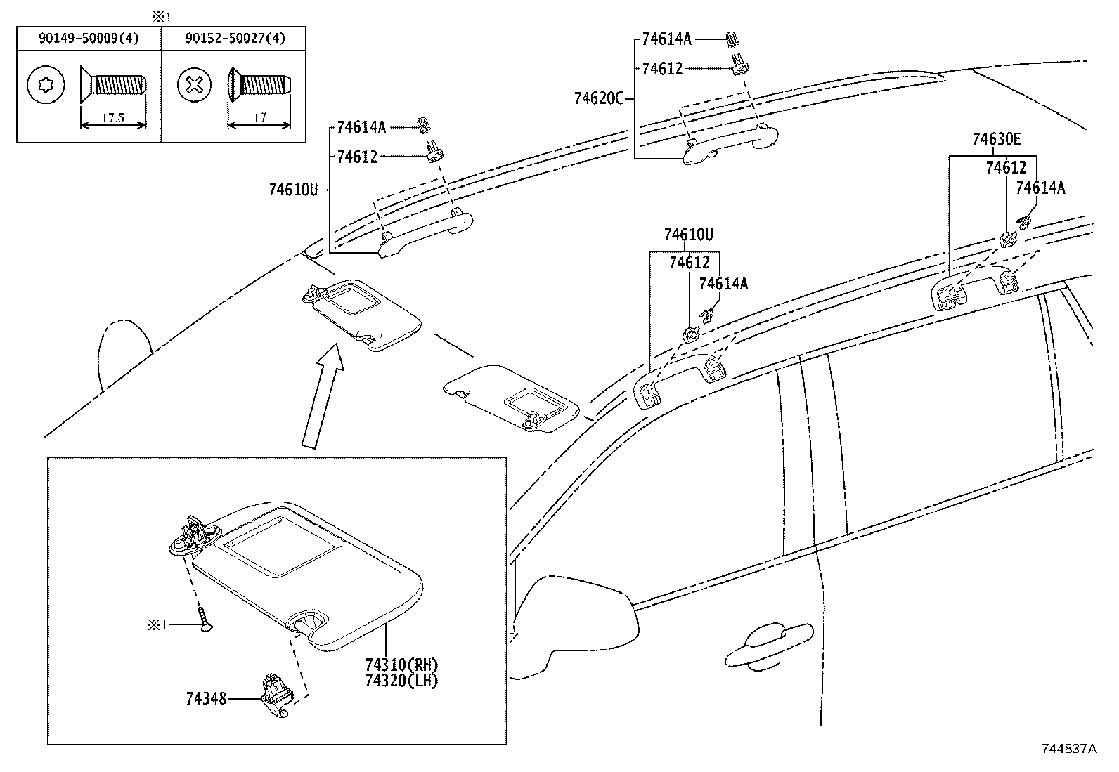 Toyota 74348-47010 HOLDER, VISOR