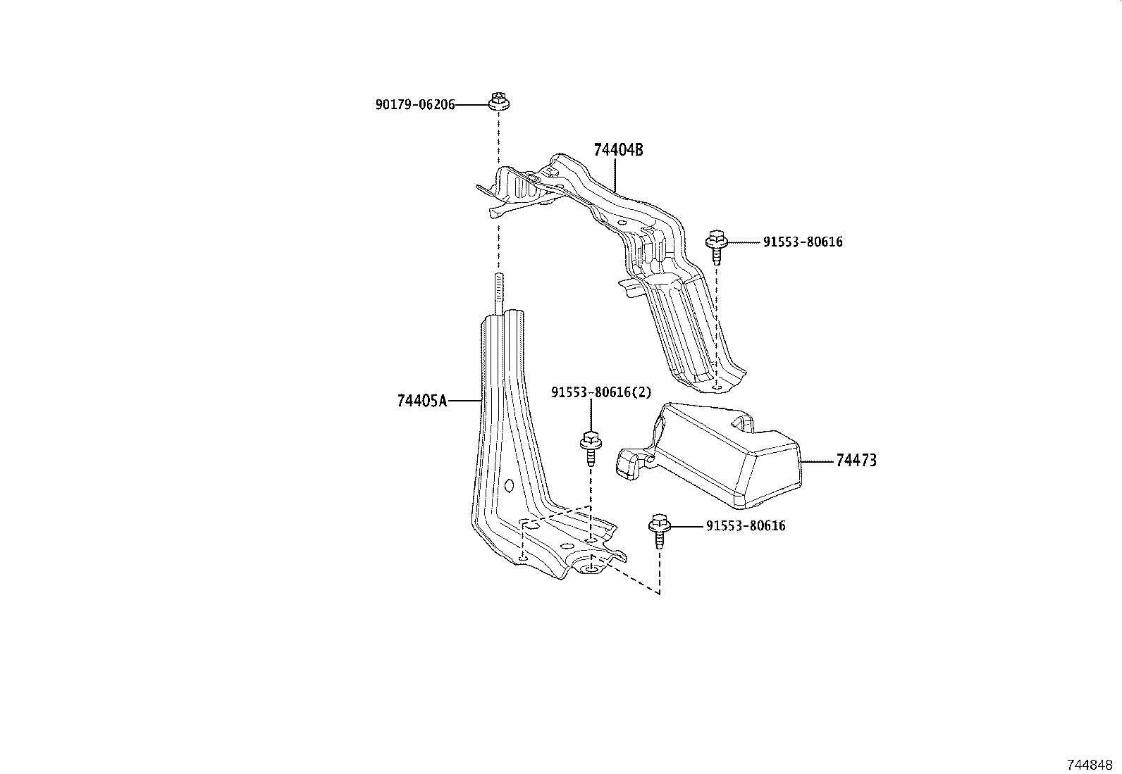 74440-42010 CLAMP SUB-ASSY, BATTERY product image