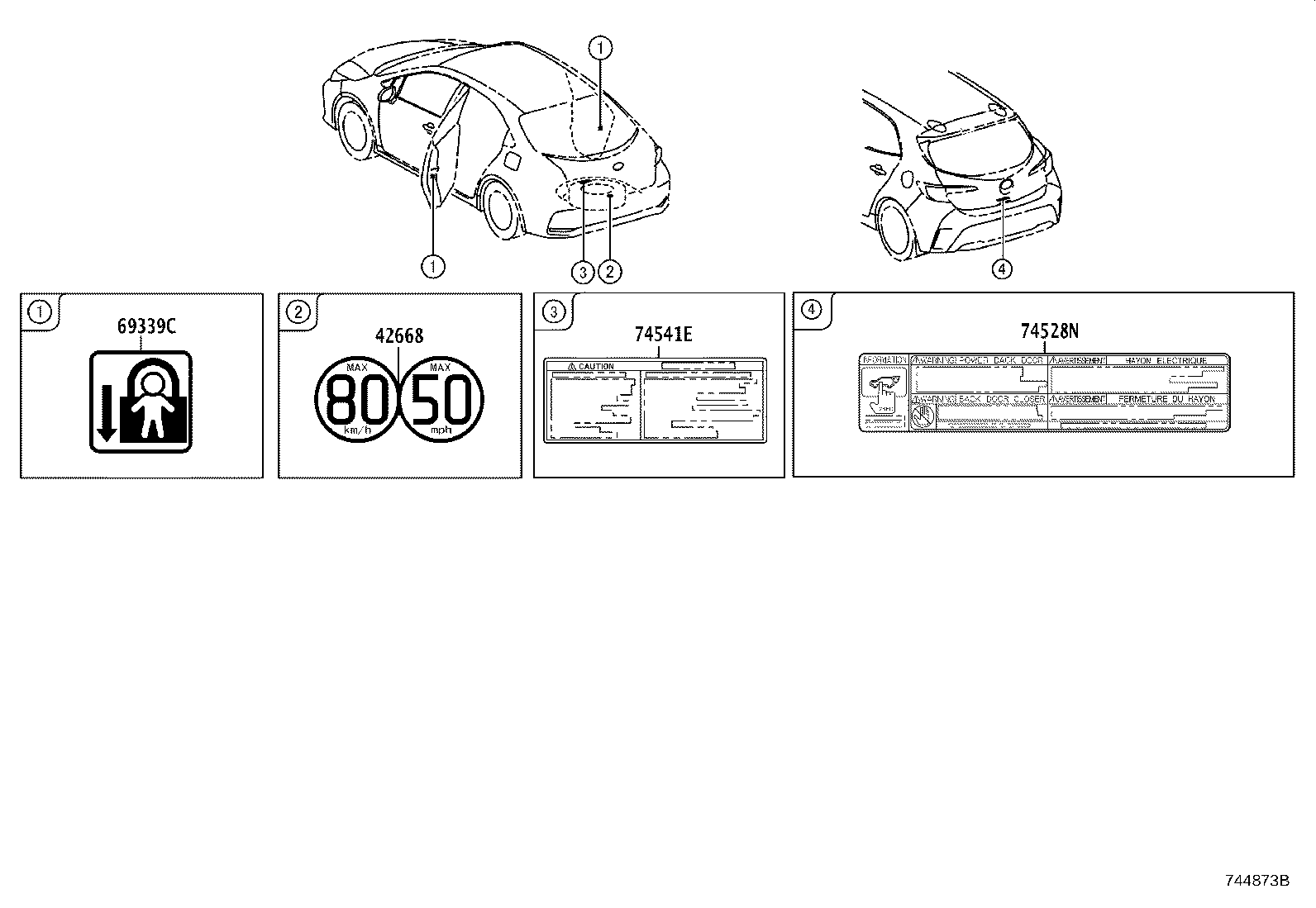 42668-02090 PLATE, COMPACT SPARE TIRE CAUTION product image