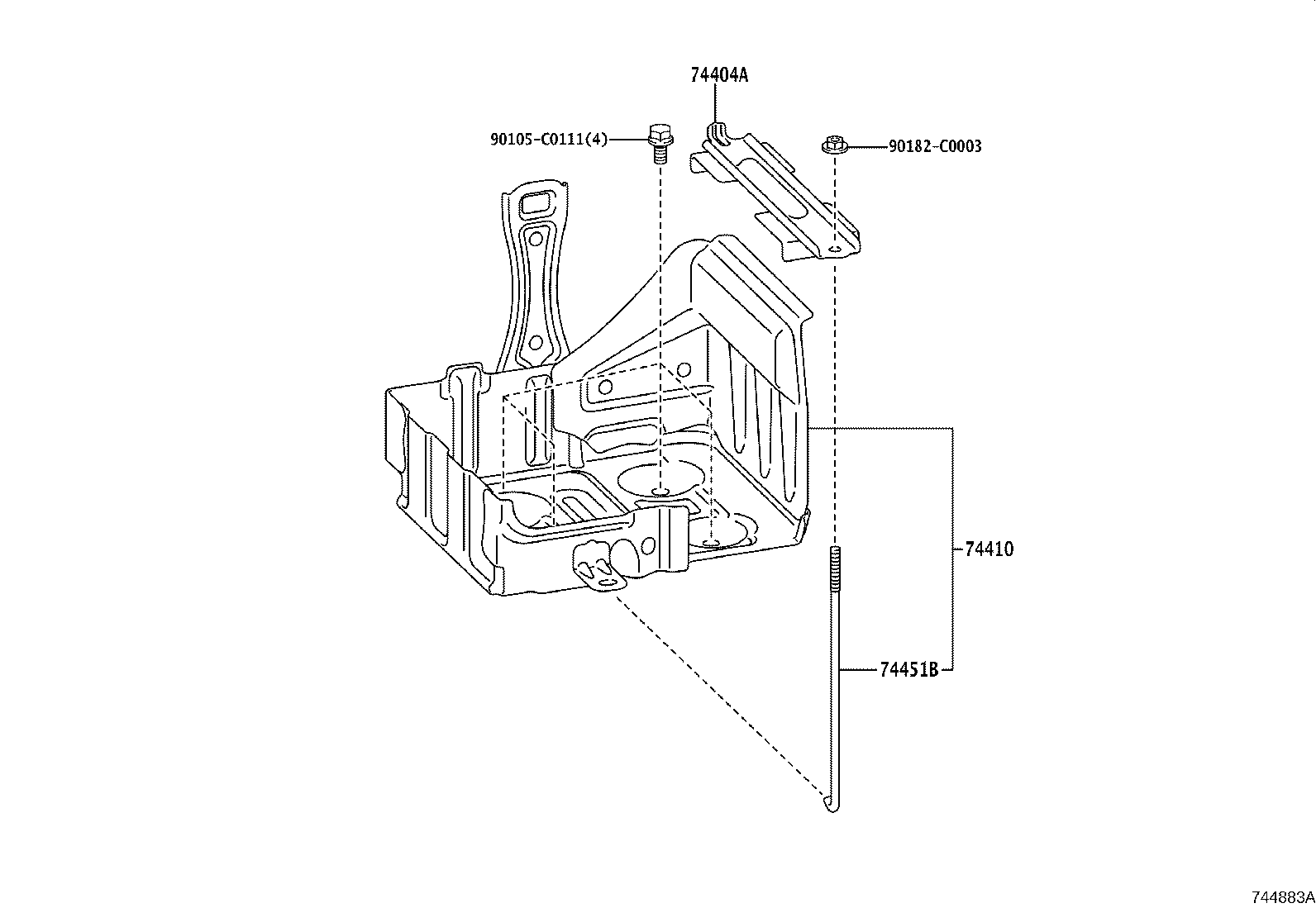 74404-02710 CLAMP SUB-ASSY, BATTERY product image