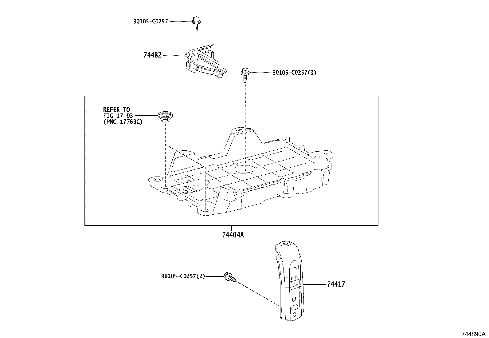 74401-07010 BRACKET, BATTERY CARRIER product image