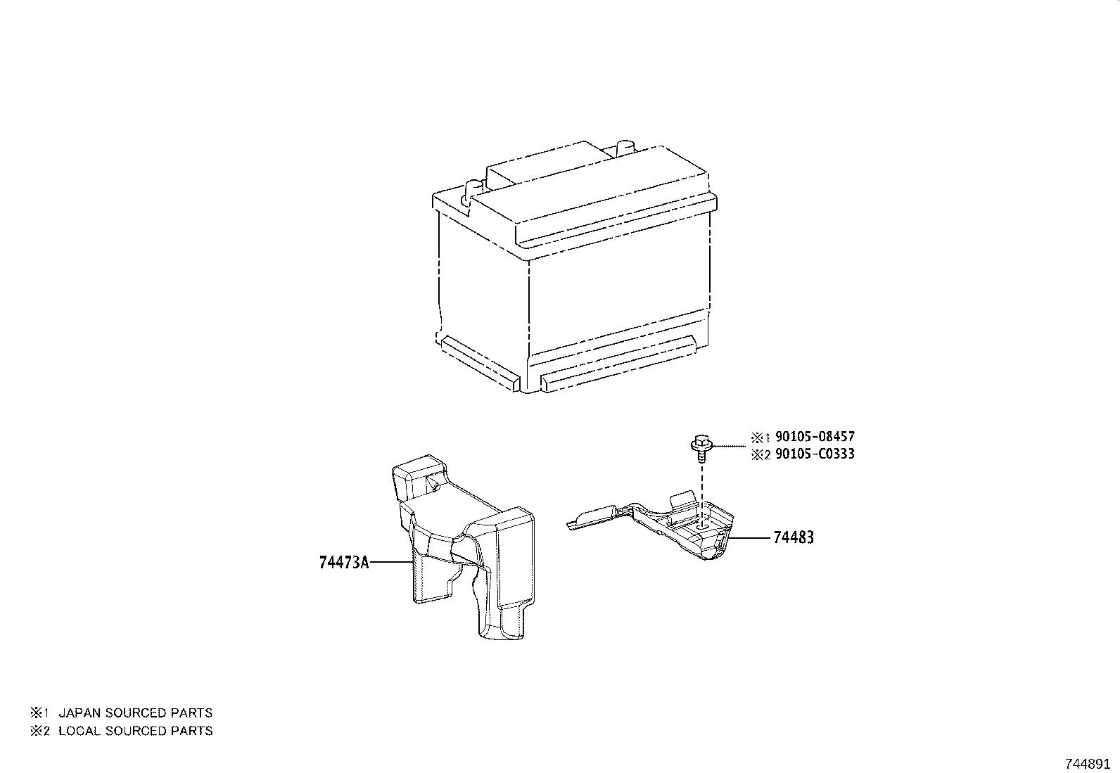 74401-07010 BRACKET, BATTERY CARRIER product image