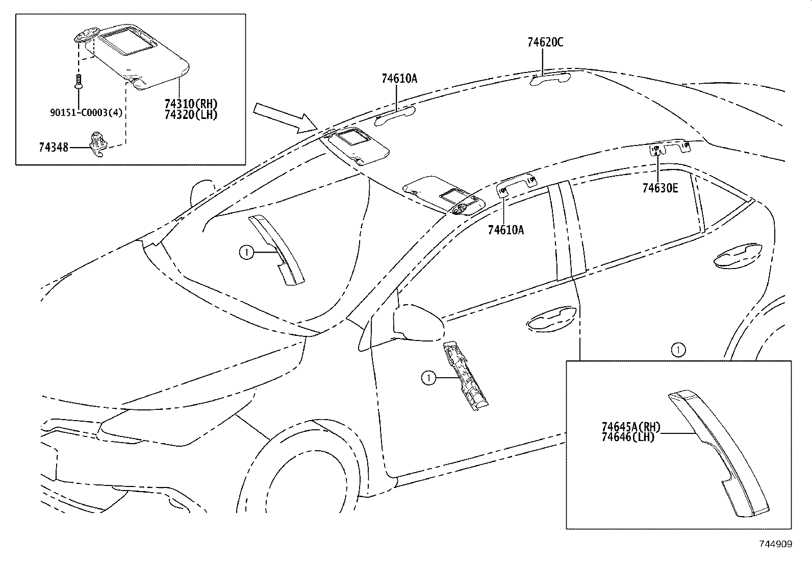 74645-02710-B0 COVER, DOOR ASSIST GRIP, RH product image