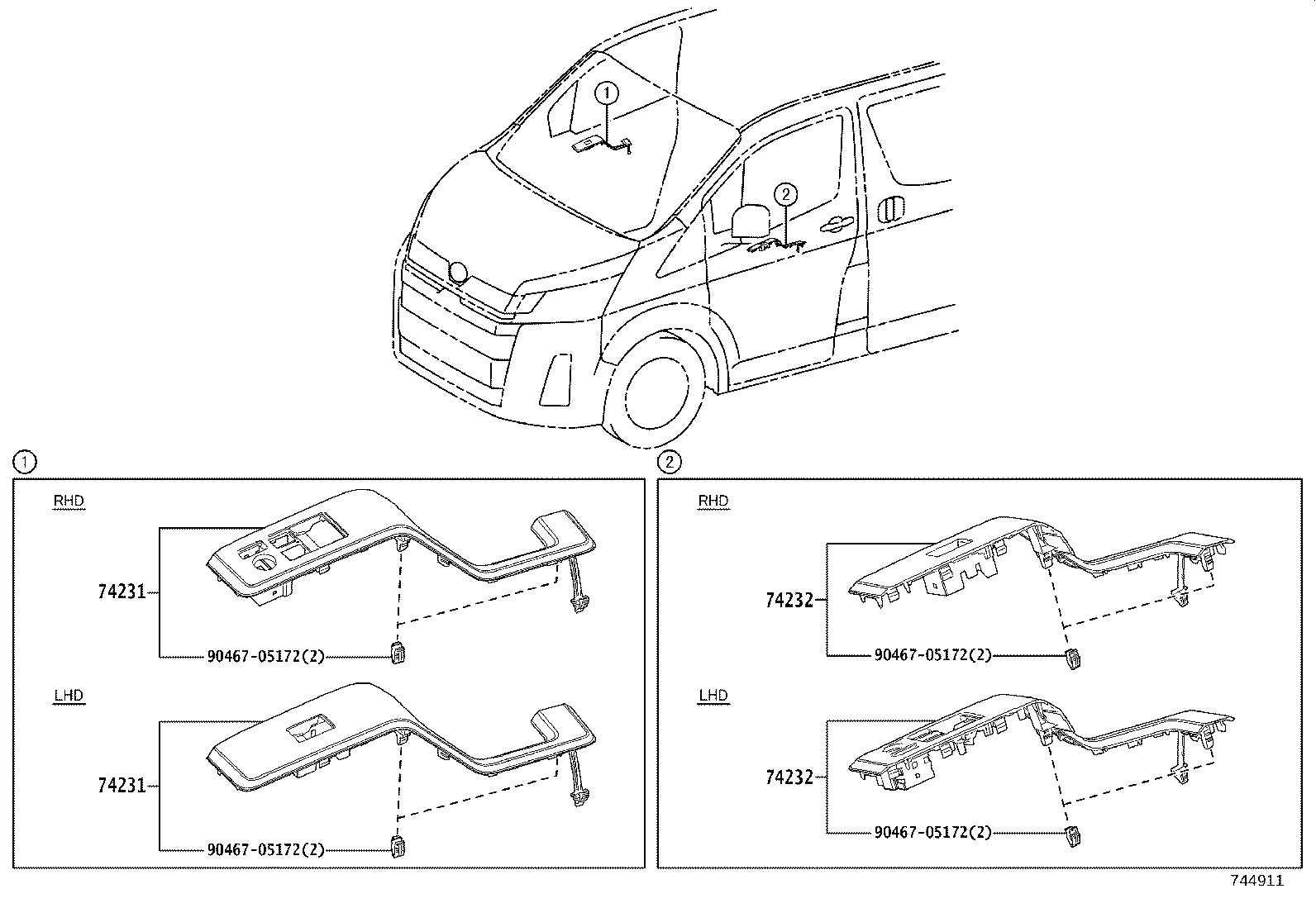 74232-26210 PANEL, FRONT ARMREST BASE, UPPER LH product image
