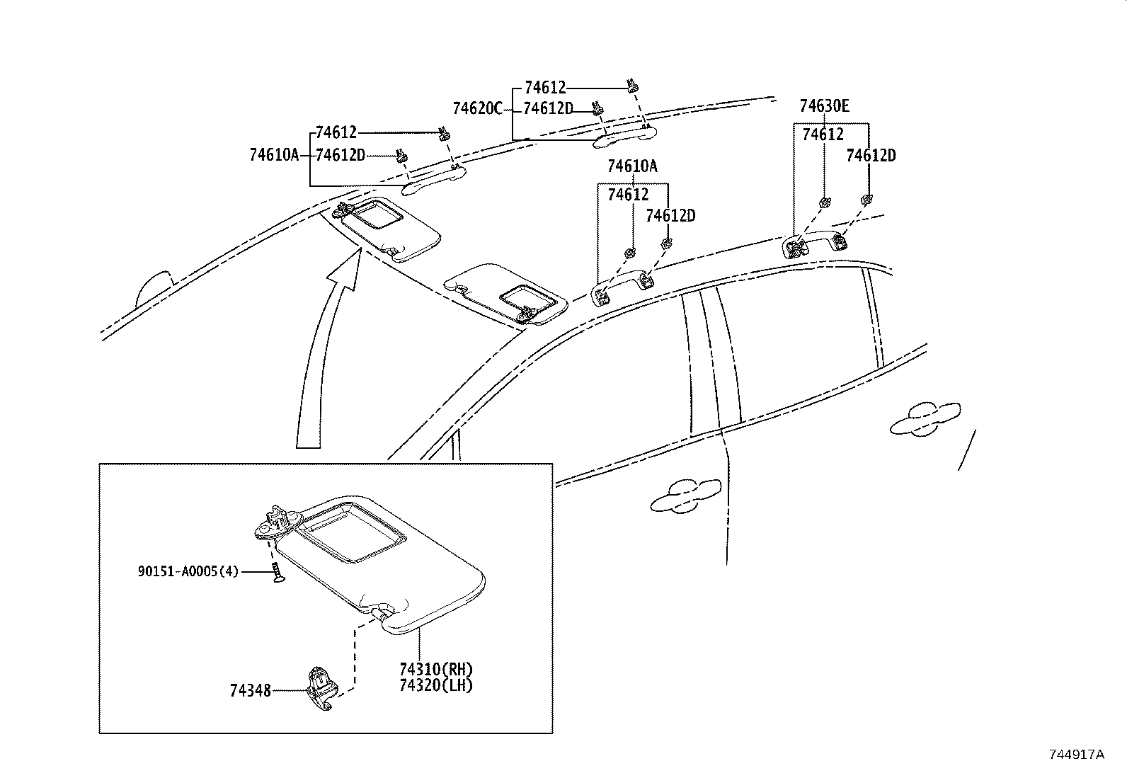 74272-02800 PANEL, REAR DOOR ARMREST BASE, UPPER LH product image