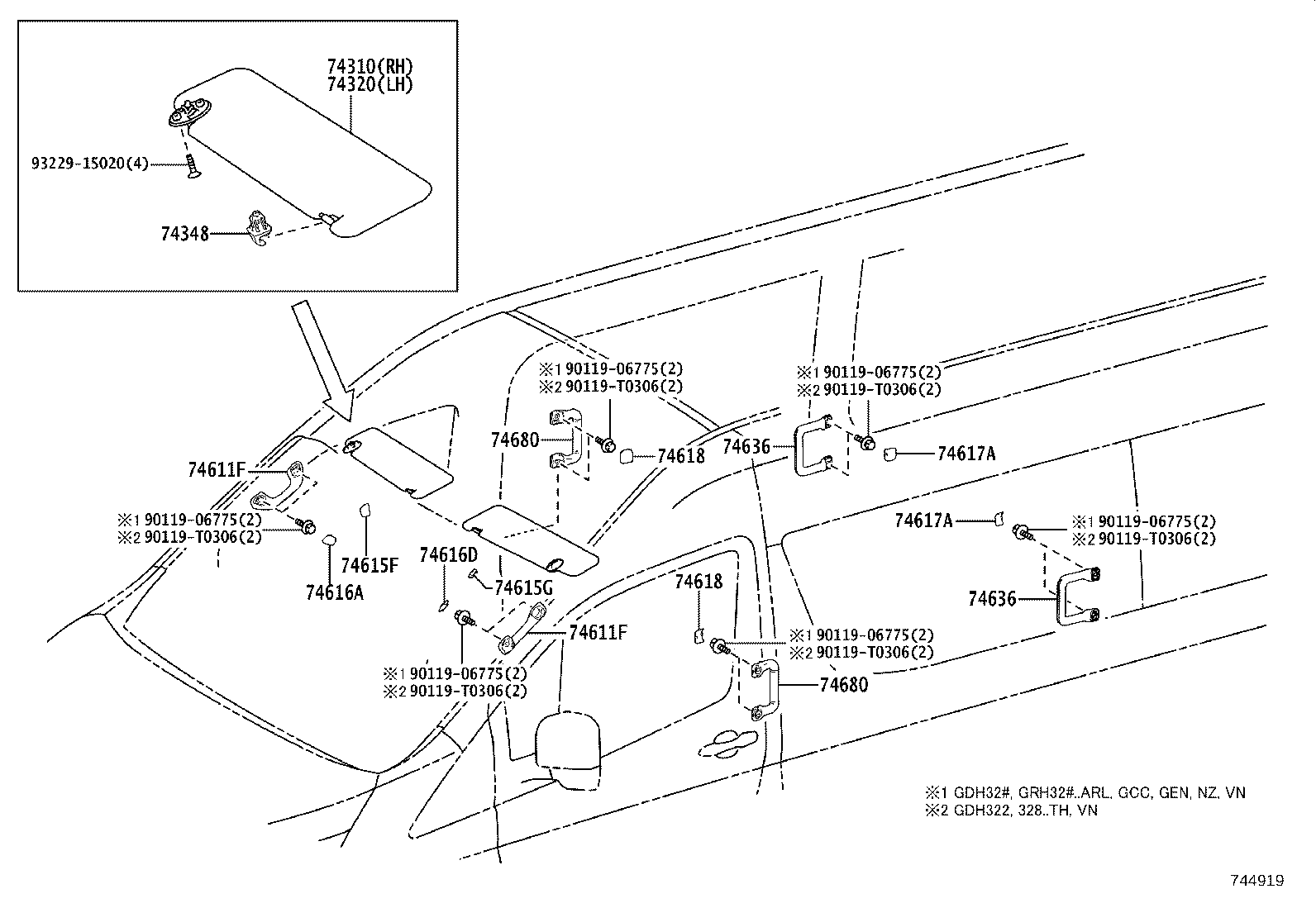 74232-26210 PANEL, FRONT ARMREST BASE, UPPER LH product image