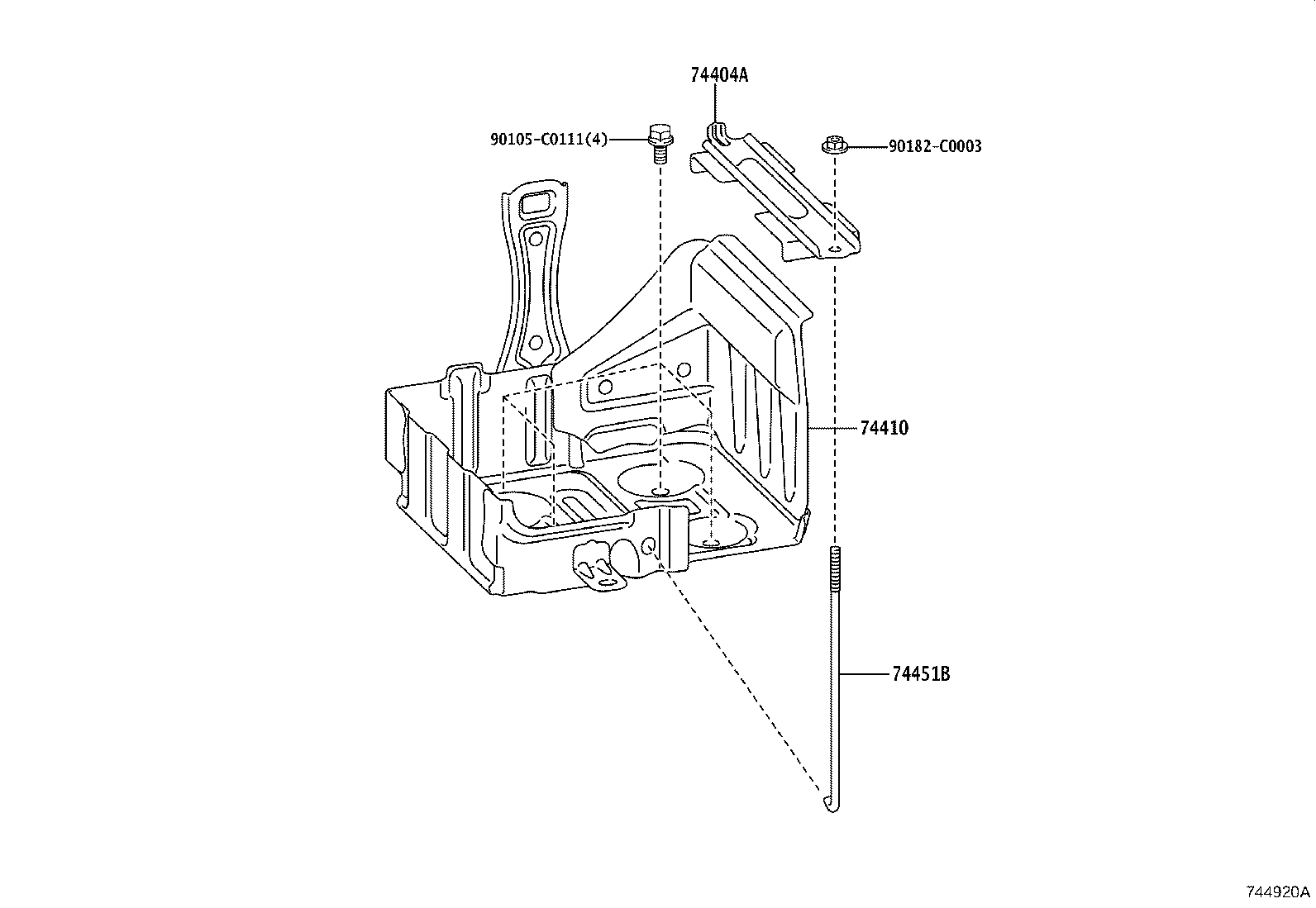 74451-02170 BOLT, BATTERY CLAMP product image