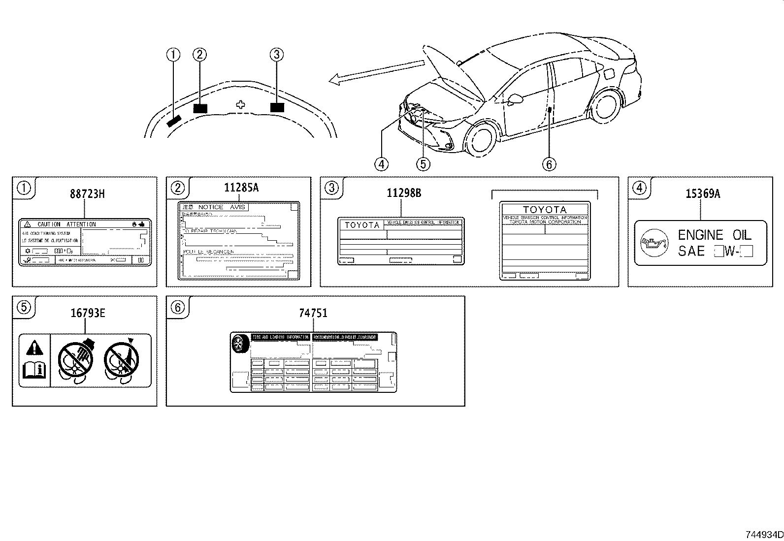 Toyota 15369-F0010 LABEL, ENGINE OIL INFORMATION