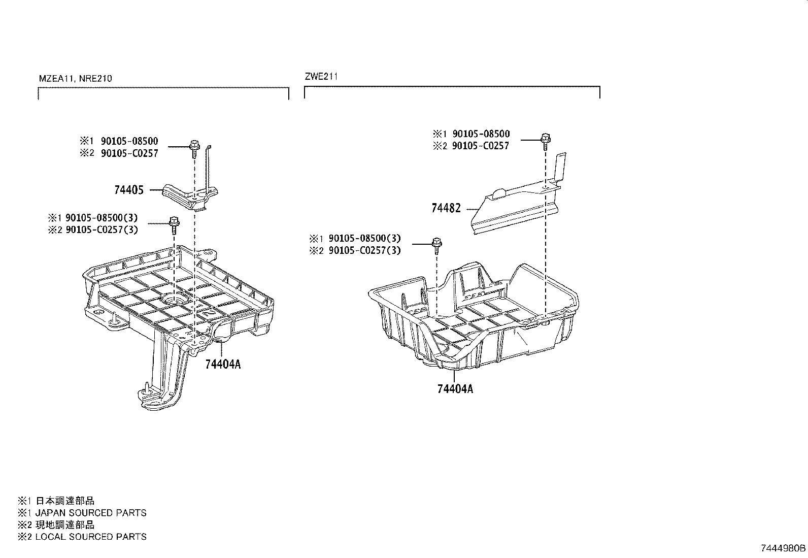 74405-02080 CLAMP SUB-ASSY, BATTERY, NO.2 product image