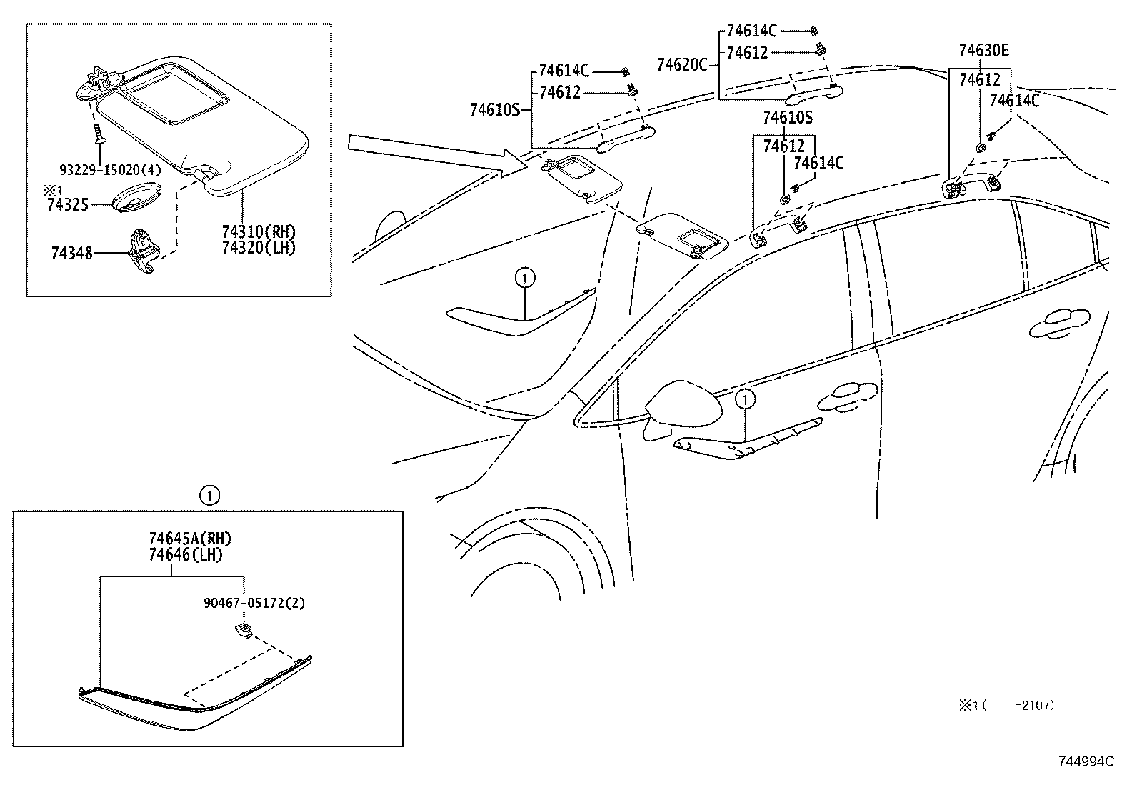 74630-12170-B0 COVER, DOOR ASSIST GRIP, RH product image