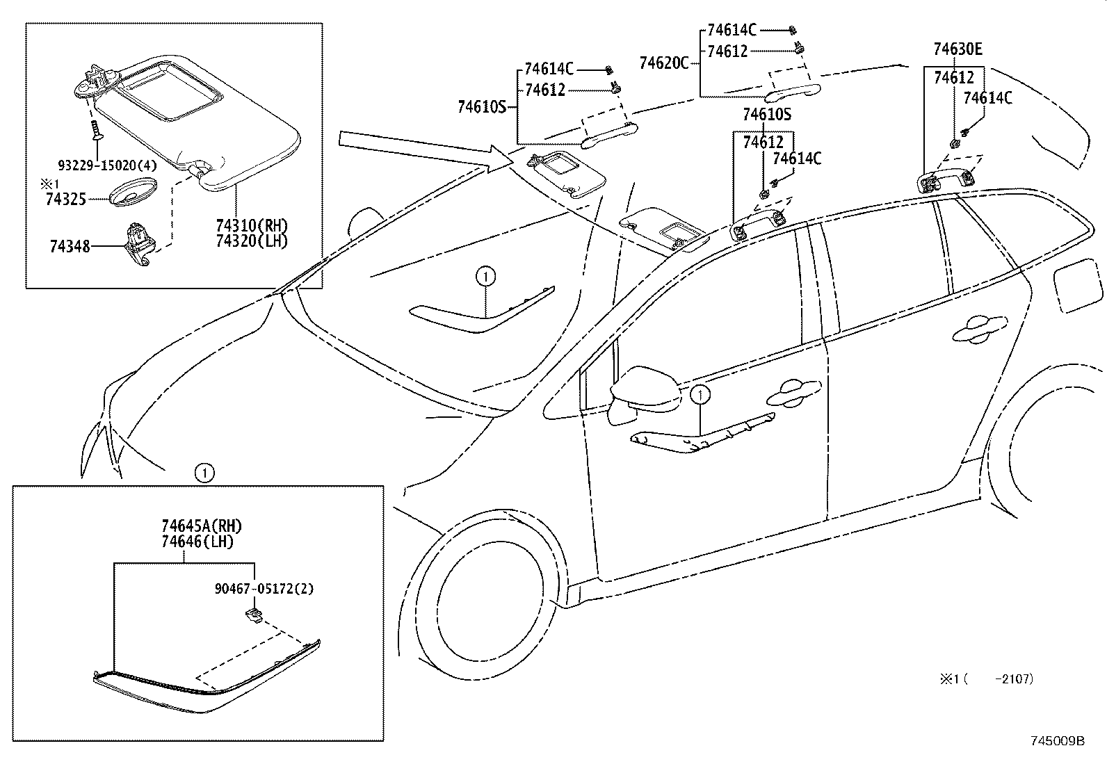 74271-12550 PANEL, REAR DOOR ARMREST BASE, UPPER RH product image